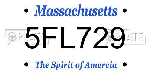 5FL729 Massachusetts License Plate