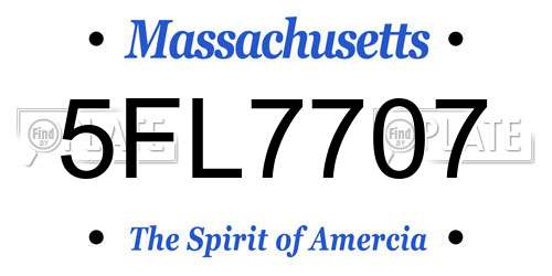 5FL7707 Massachusetts License Plate