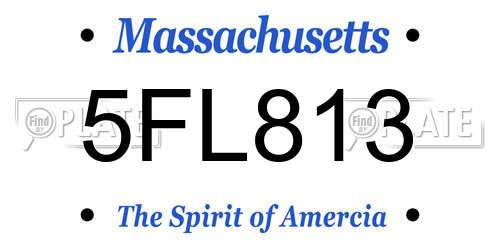 5FL813 Massachusetts License Plate