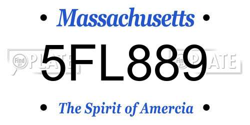 5FL889 Massachusetts License Plate