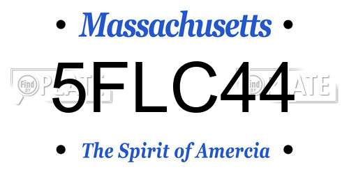 5FLC44 Massachusetts License Plate
