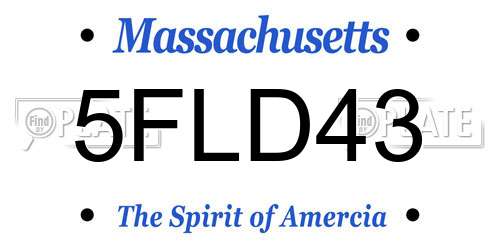 5FLD43 Massachusetts License Plate