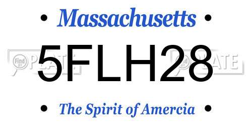 5FLH28 Massachusetts License Plate