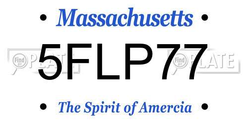 5FLP77 Massachusetts License Plate