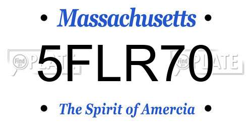 5FLR70 Massachusetts License Plate
