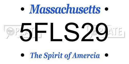 5FLS29 Massachusetts License Plate