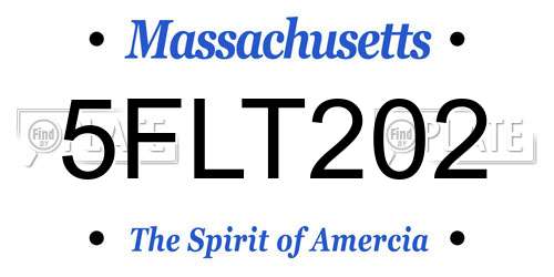 5FLT202 Massachusetts License Plate