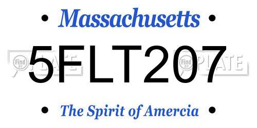 5FLT207 Massachusetts License Plate