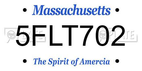 5FLT702 Massachusetts License Plate