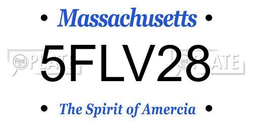 5FLV28 Massachusetts License Plate
