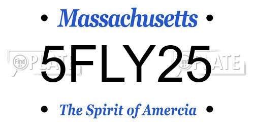 5FLY25 Massachusetts License Plate