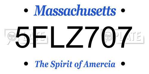5FLZ707 Massachusetts License Plate