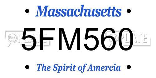 5FM560 Massachusetts License Plate