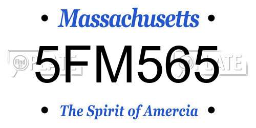 5FM565 Massachusetts License Plate