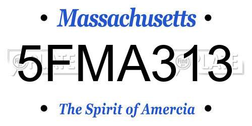 5FMA313 Massachusetts License Plate