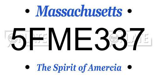 5FME337 Massachusetts License Plate