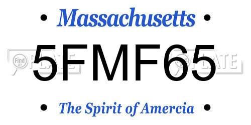 5FMF65 Massachusetts License Plate