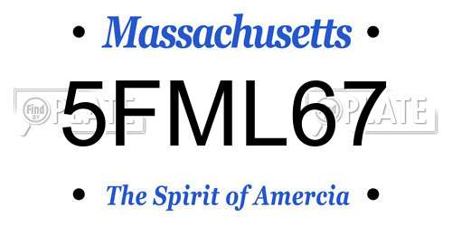 5FML67 Massachusetts License Plate