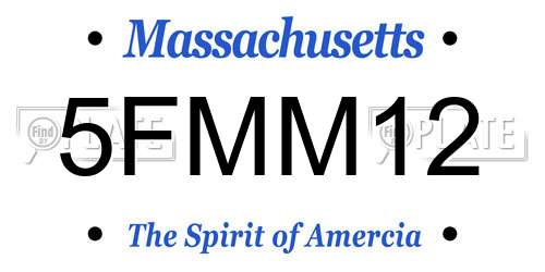 5FMM12 Massachusetts License Plate