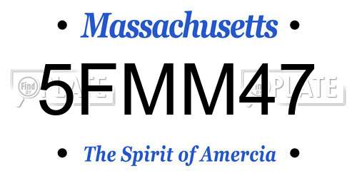 5FMM47 Massachusetts License Plate
