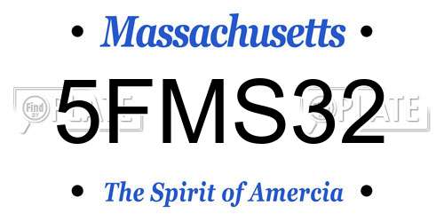 5FMS32 Massachusetts License Plate