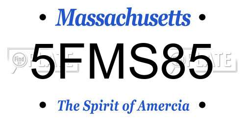 5FMS85 Massachusetts License Plate
