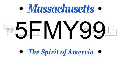 5FMY99 Massachusetts License Plate