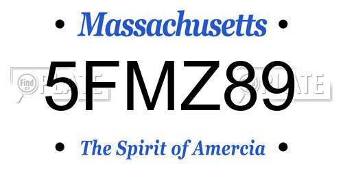 5FMZ89 Massachusetts License Plate