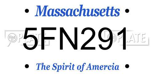 5FN291 Massachusetts License Plate