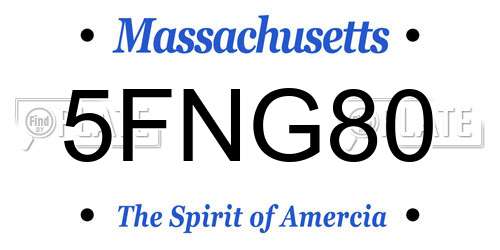 5FNG80 Massachusetts License Plate