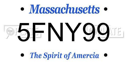5FNY99 Massachusetts License Plate