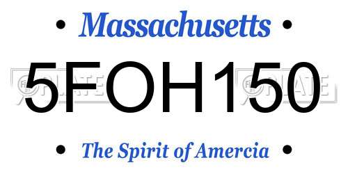 5FOH150 Massachusetts License Plate