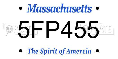 5FP455 Massachusetts License Plate