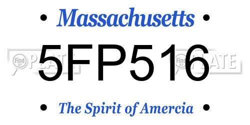 5FP516 Massachusetts License Plate