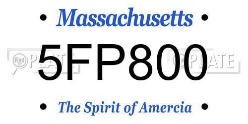5FP800 Massachusetts License Plate