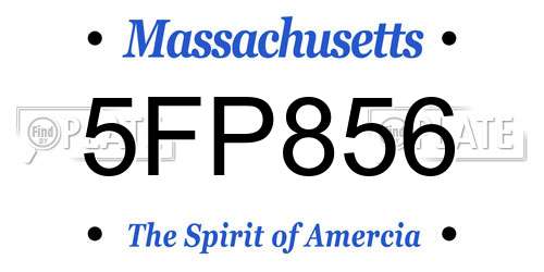 5FP856 Massachusetts License Plate