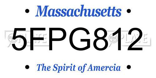 5FPG812 Massachusetts License Plate