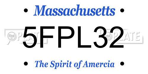 5FPL32 Massachusetts License Plate