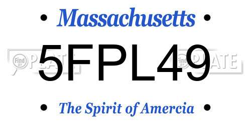 5FPL49 Massachusetts License Plate