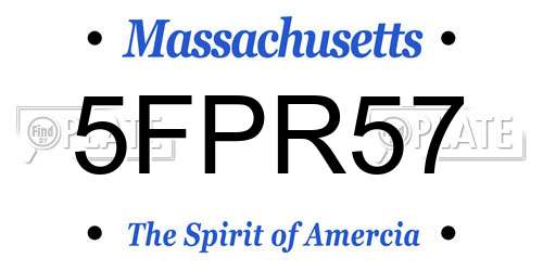5FPR57 Massachusetts License Plate