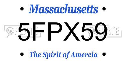 5FPX59 Massachusetts License Plate
