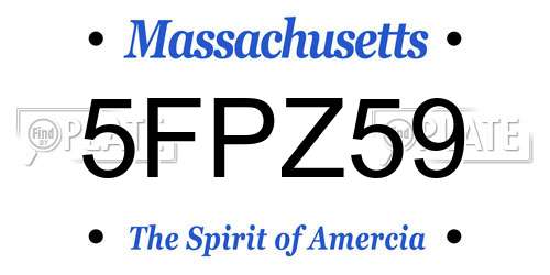 5FPZ59 Massachusetts License Plate
