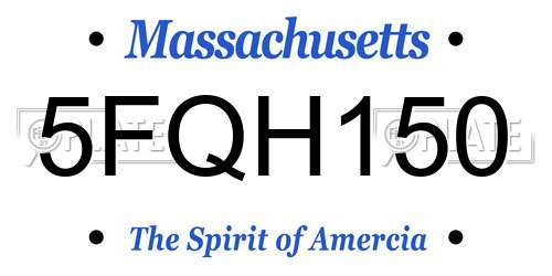 5FQH150 Massachusetts License Plate