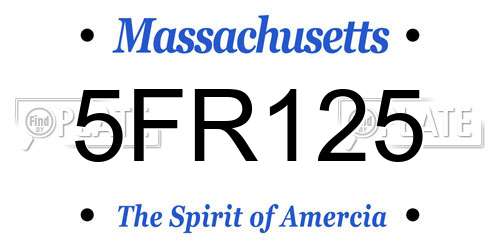 5FR125 Massachusetts License Plate