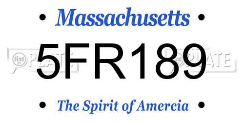 5FR189 Massachusetts License Plate