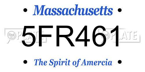 5FR461 Massachusetts License Plate