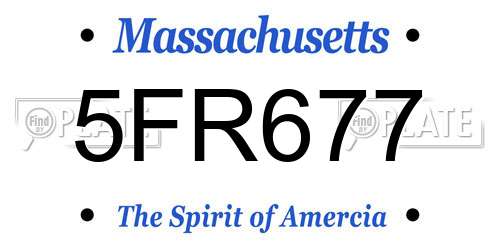 5FR677 Massachusetts License Plate