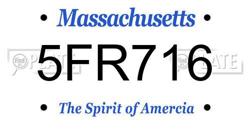 5FR716 Massachusetts License Plate