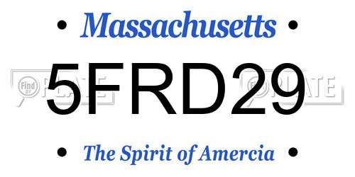5FRD29 Massachusetts License Plate