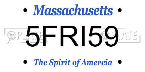 5FRI59 Massachusetts License Plate